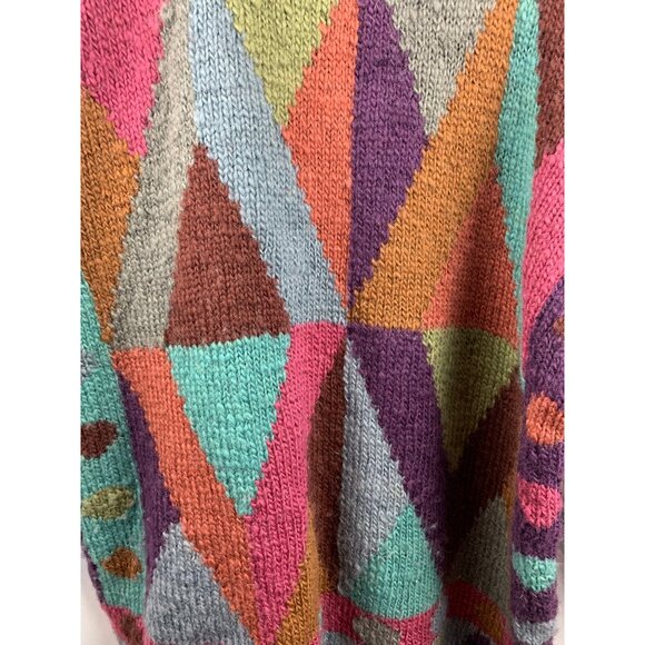 Women's Tara HandKnits Colorful Knitted Coat Size L - Picture 7 of 8